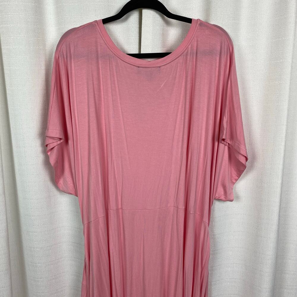 Eloquii Pink Cross Front Waist Tie Flutter Sleeve Midi Dress Sz.24W NWT - Picture 14 of 16